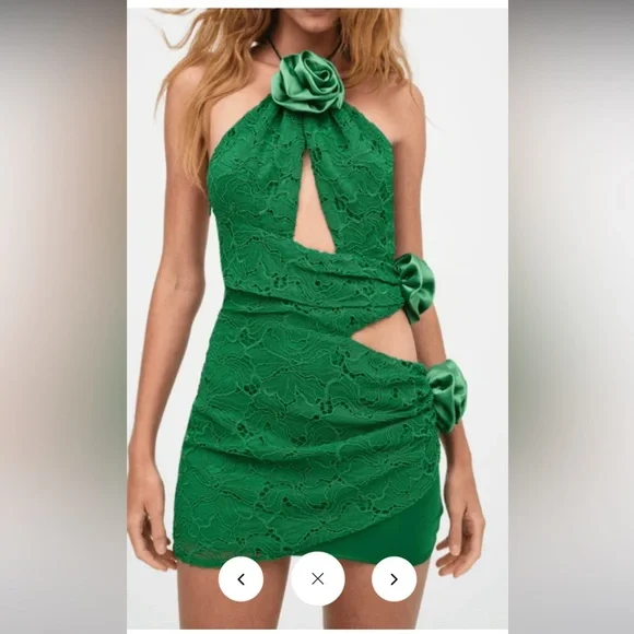 revolve green ruffle dress Avocado Green Princess Dress for Girls – Floral Print, Illusion Neckline &  Satin – Mia Princess main image 0